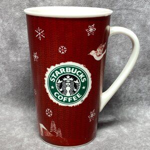 Starbucks Holiday 2008 To Go Red Christmas Ceramic Mug 16 Oz Grande
